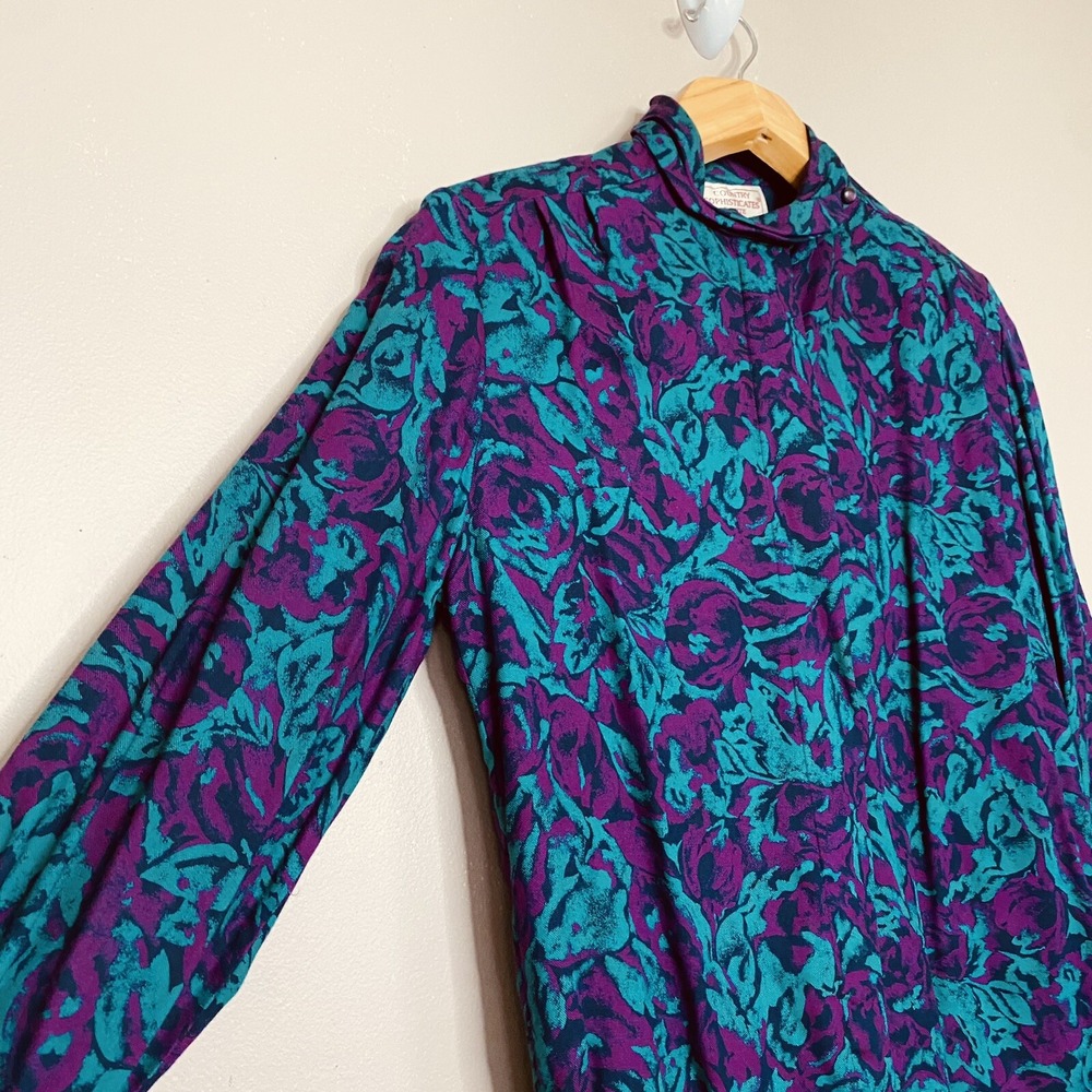 Country Sophisticates by Pendleton Blouse Button Up Abstract Floral size 10 - Picture 4 of 16